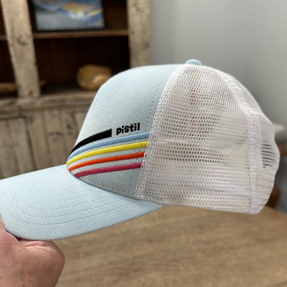 Pistil Kobie Mesh Snap Back Trucker Hat LIGHT BLUE - Picture 8 of 11